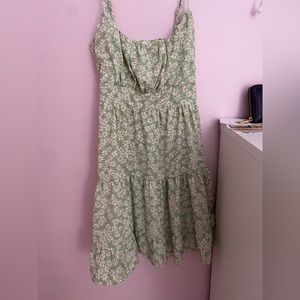 Green floral dress